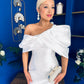Eden One Shoulder Occasion Dress White