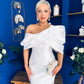 Eden One Shoulder Occasion Dress White