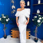 Eden One Shoulder Occasion Dress White