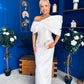 Eden One Shoulder Occasion Dress White