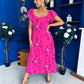 Orla Broderie Anglaise Floral Maxi Dress Cerise