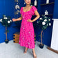 Orla Broderie Anglaise Floral Maxi Dress Cerise