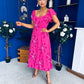 Orla Broderie Anglaise Floral Maxi Dress Cerise