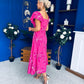 Orla Broderie Anglaise Floral Maxi Dress Cerise