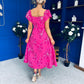 Orla Broderie Anglaise Floral Maxi Dress Cerise