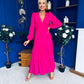 Tamara Tiered Wrap Maxi Dress Fuchsia