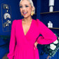 Tamara Tiered Wrap Maxi Dress Fuchsia