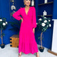 Tamara Tiered Wrap Maxi Dress Fuchsia