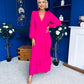 Tamara Tiered Wrap Maxi Dress Fuchsia