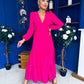 Tamara Tiered Wrap Maxi Dress Fuchsia