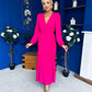 Tamara Tiered Wrap Maxi Dress Fuchsia