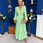 Tamara Tiered Wrap Maxi Dress Green