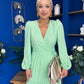 Tamara Tiered Wrap Maxi Dress Green