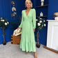 Tamara Tiered Wrap Maxi Dress Green