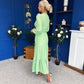 Tamara Tiered Wrap Maxi Dress Green