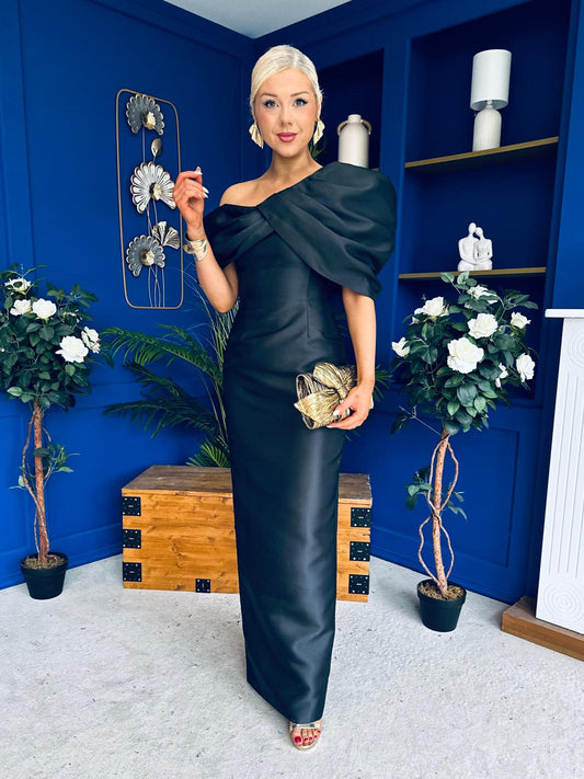 Eden One Shoulder Occasion Dress Black