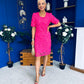 Susan Crochet Occasion Dress Pink