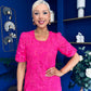 Susan Crochet Occasion Dress Pink