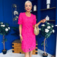 Susan Crochet Occasion Dress Pink