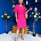 Susan Crochet Occasion Dress Pink
