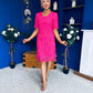 Susan Crochet Occasion Dress Pink