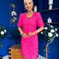Susan Crochet Occasion Dress Pink