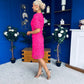 Susan Crochet Occasion Dress Pink