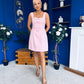 Nola Bow Detail Mini Dress Pwr Pink