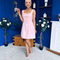 Nola Bow Detail Mini Dress Pwr Pink