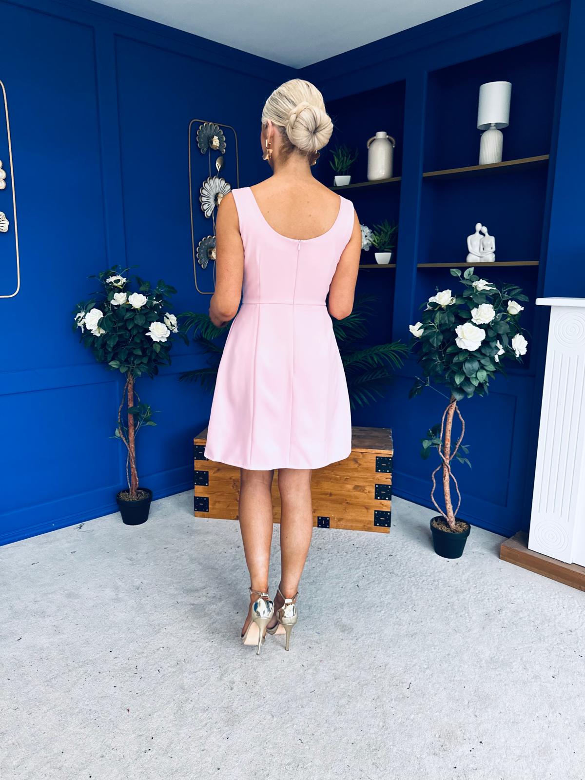 Nola Bow Detail Mini Dress Pwr Pink