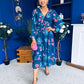 Bronagh Banded Midi Dress Floral Midnight Blue