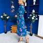 Bronagh Banded Midi Dress Floral Midnight Blue
