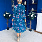 Bronagh Banded Midi Dress Floral Midnight Blue