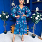 Bronagh Banded Midi Dress Floral Midnight Blue
