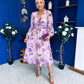 Bronagh Banded Midi Dress Floral Lilac