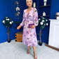 Bronagh Banded Midi Dress Floral Lilac