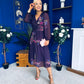 Bronagh Banded Midi Dress Floral Purple