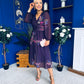 Bronagh Banded Midi Dress Floral Purple