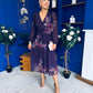 Bronagh Banded Midi Dress Floral Purple