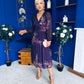 Bronagh Banded Midi Dress Floral Purple