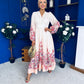 Jessy Detailed Occasion Dress Floral Peach
