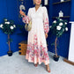 Jessy Detailed Occasion Dress Floral Peach