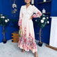 Jessy Detailed Occasion Dress Floral Peach