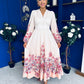 Jessy Detailed Occasion Dress Floral Peach