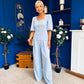 Daniella Detailed Top And Trouser Set Pwr Blue