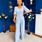 Daniella Detailed Top And Trouser Set Pwr Blue