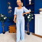 Daniella Detailed Top And Trouser Set Pwr Blue
