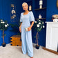 Daniella Detailed Top And Trouser Set Pwr Blue
