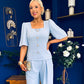 Daniella Detailed Top And Trouser Set Pwr Blue