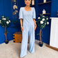 Daniella Detailed Top And Trouser Set Pwr Blue